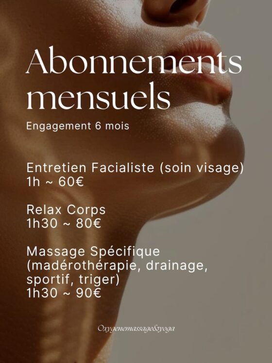abonnement mensuel massage